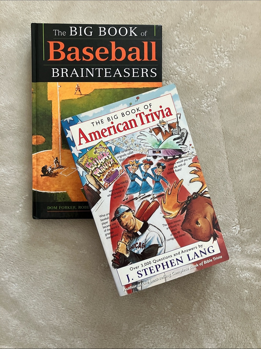 Fun Facts Bundle American Trivia & Baseball Puzzle Brainteasers 2‑Book Lot